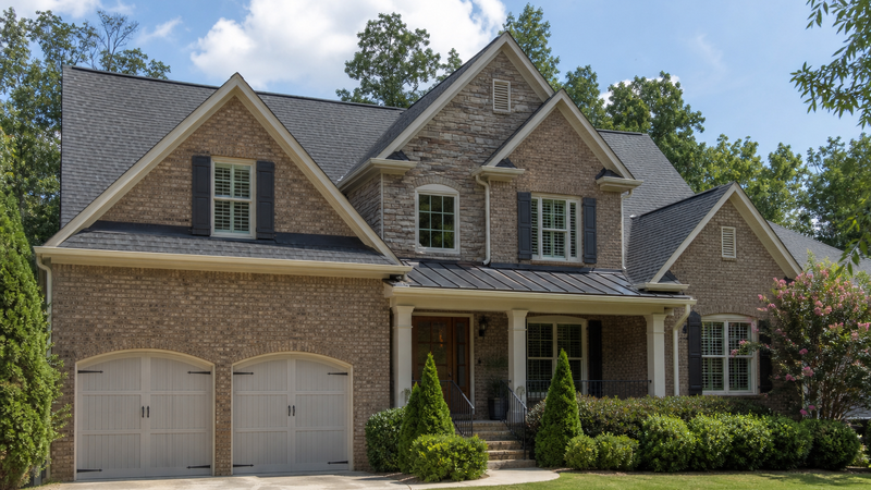 Newly replaced roof on a well-maintained Atlanta home